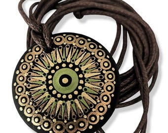 Handmade Necklace Boho-style - Mandala - Abstract - Dot Paint - Hand Paint - Perfect Gift - Love - Best Friend - Mother