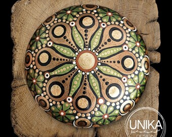 Hand Painted Mandala - Stone - Rock - Pebble - Dot Paint - Shiny - Gift - Friend - Love - Birthday - Mothers Day - Wedding - Memorial
