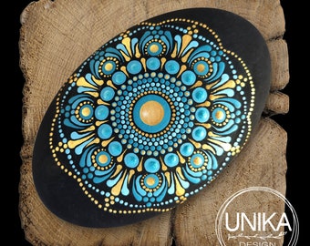 Hand Painted Mandala - Stone - Rock - Pebble - Dot Paint - Shiny - Gift - Friend - Love - Birthday - Mothers Day - Wedding - Memorial