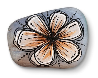 Hand Painted Stone - Flower - Abstract - Rock - Gift - Birthday - Mother - Friend - Love - Wedding - Memorial