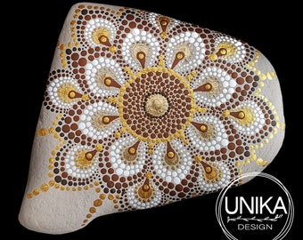 Hand Painted Mandala - Stone - Rock - Pebble - Dot Paint - Shiny - Gift - Friend - Love - Birthday - Mothers Day - Wedding - Memorial