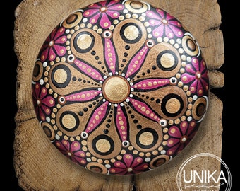 Hand Painted Mandala - Stone - Rock - Pebble - Dot Paint - Shiny - Gift - Friend - Love - Birthday - Mothers Day - Wedding - Memorial