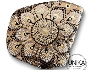 Hand Painted Mandala - Stone - Rock - Pebble - Dot Paint - Shiny - Gift - Friend - Love - Birthday - Mothers Day - Wedding - Memorial