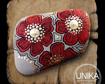 Hand Painted Stone - Flower - Abstract - Rock - Gift - Birthday - Mother - Friend - Love - Wedding - Memorial