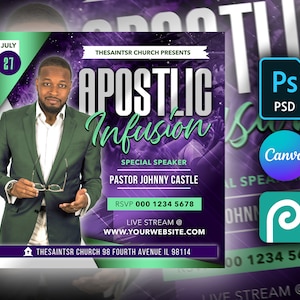 Promote your church event with professionally designed flyers. Our DIY templates for Photoshop, Canva, and PhotoPea will help you create eyecatching posters, banners, and social media posts in minutes. Stand out and attract attendees with ease.
