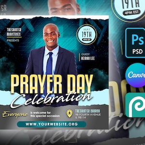 Creative Church Flyer DIY Template - Editable in Canva, Photoshop & PhotoPea - Ideal Flyer for Religious Events, Bible Studies, and More