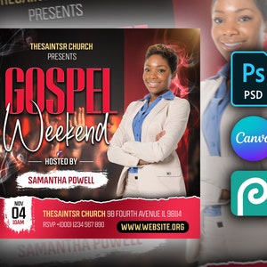 Elegant Church Flyer Template - Editable in Canva, Photoshop, and PhotoPea - Perfect for Religious Services, Bible Studies, and More