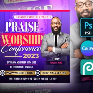 Religious Flyer DIY Design Template - Editable in Canva, Photoshop, and PhotoPea - Perfect for Church Announcements and Special Events