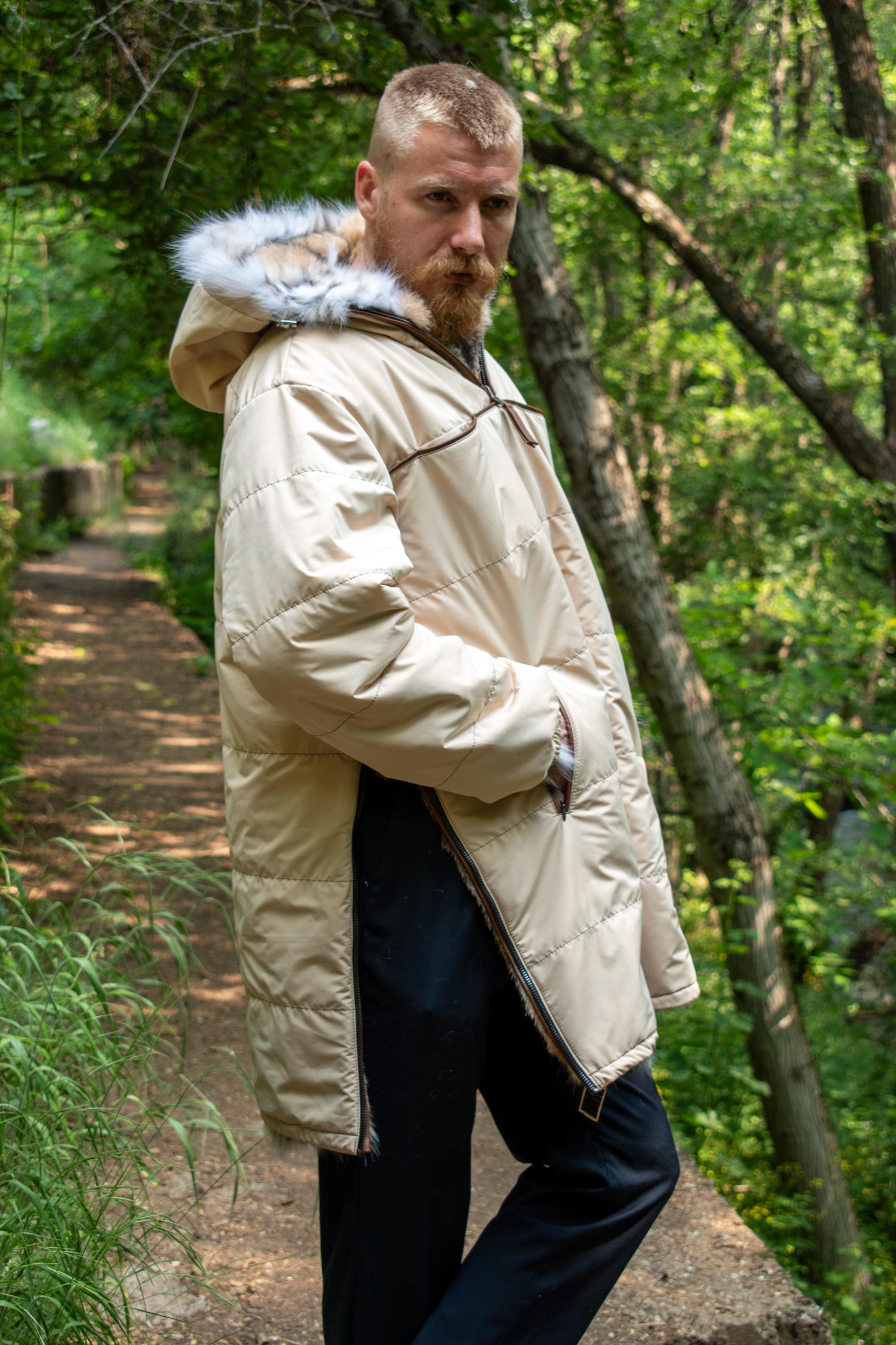 Lynx Doubleface Fur Jacket With Hood and 2 Zippers – Stylish