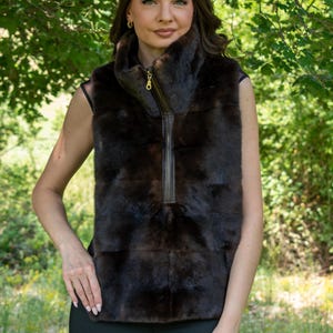 Mink mini Jacket Brown Mahogany One Size