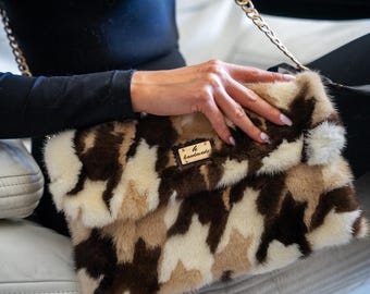 Small Mink Fur Envelope Bag – Sheared Fur Clutch – Handmade Luxury Bag for Women