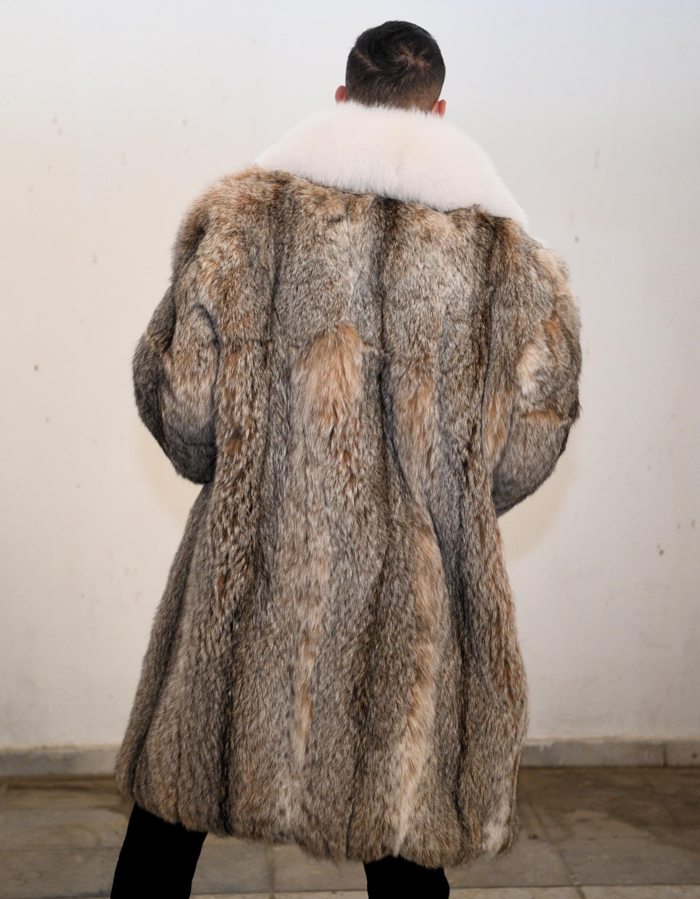 Reversible Red Fox Minky Faux Fur Short Jacket With Black