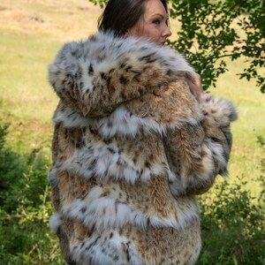 Lynx Fur Jacket Horizontal with Hood