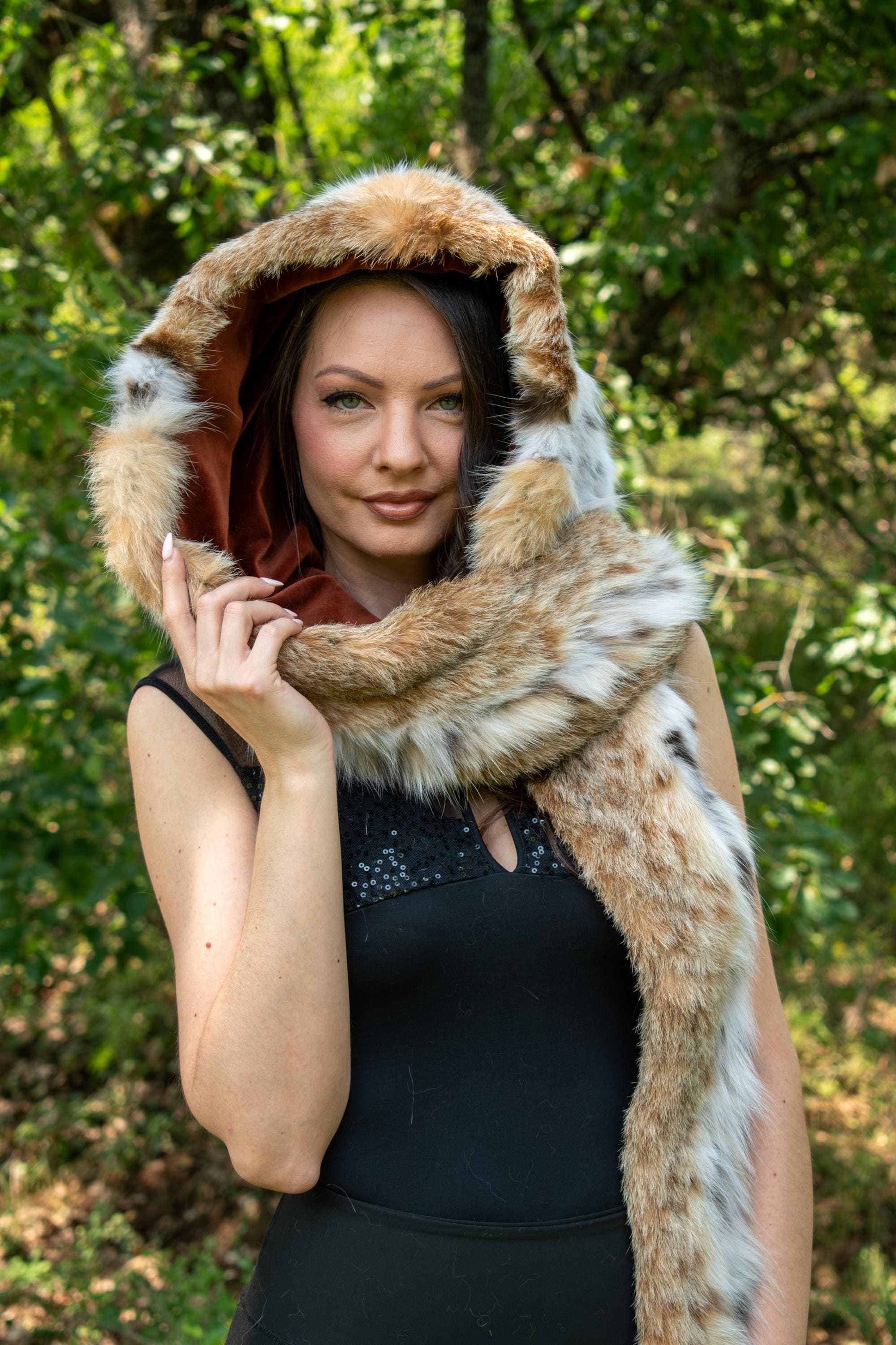 小物 00s beauty:beast Shaggy Bambi Scarf Hood Scarf Lynx Fur - Etsy