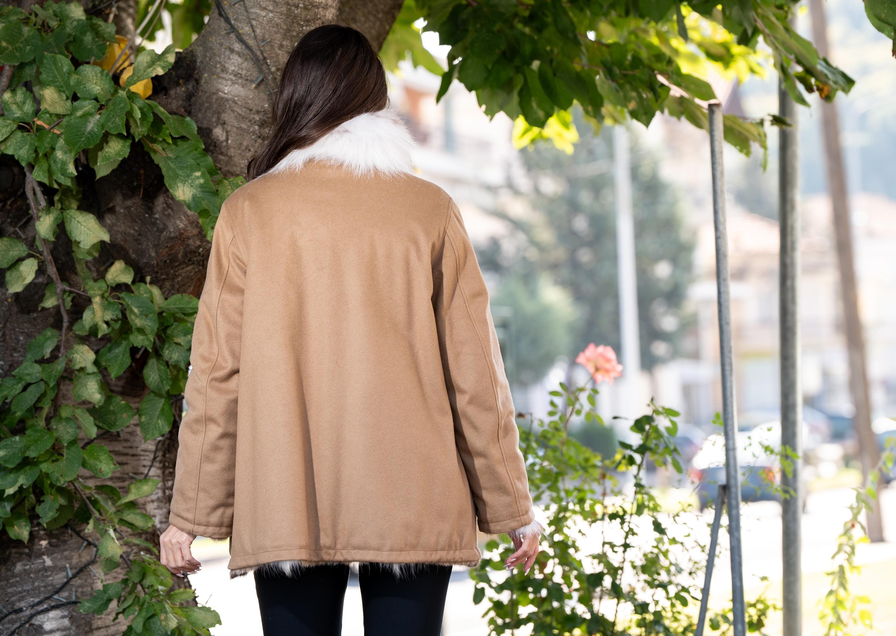 Lynx Fur Double Face Jacket – Waterproof With Zipper & White