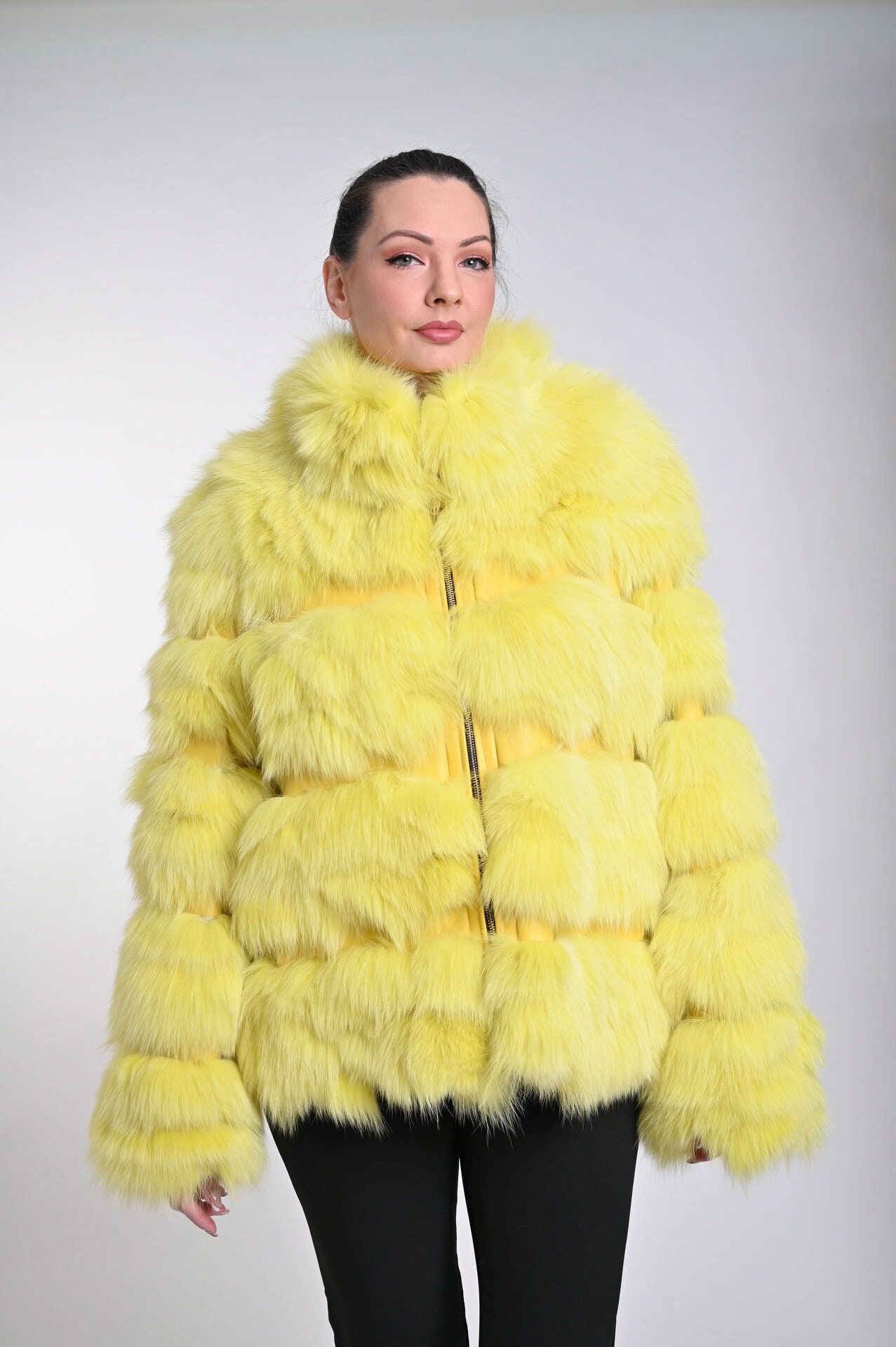 ジャケット・アウター FOX FUR pocket tailored middle coat FOX FUR pocket tailored middle coat
