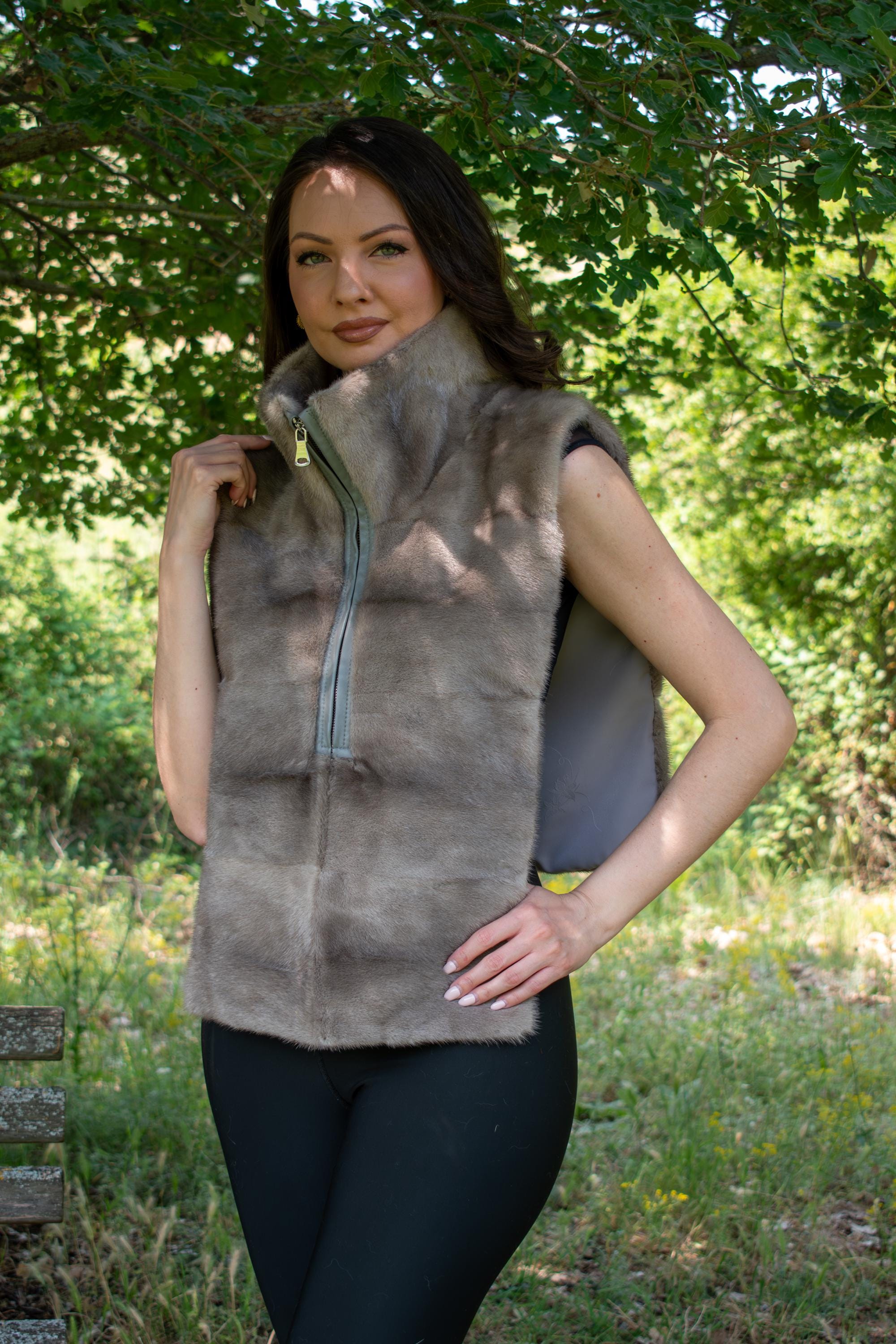 ミンクミニジャケット シルバーブルー ワンサイズ - Etsy 日本