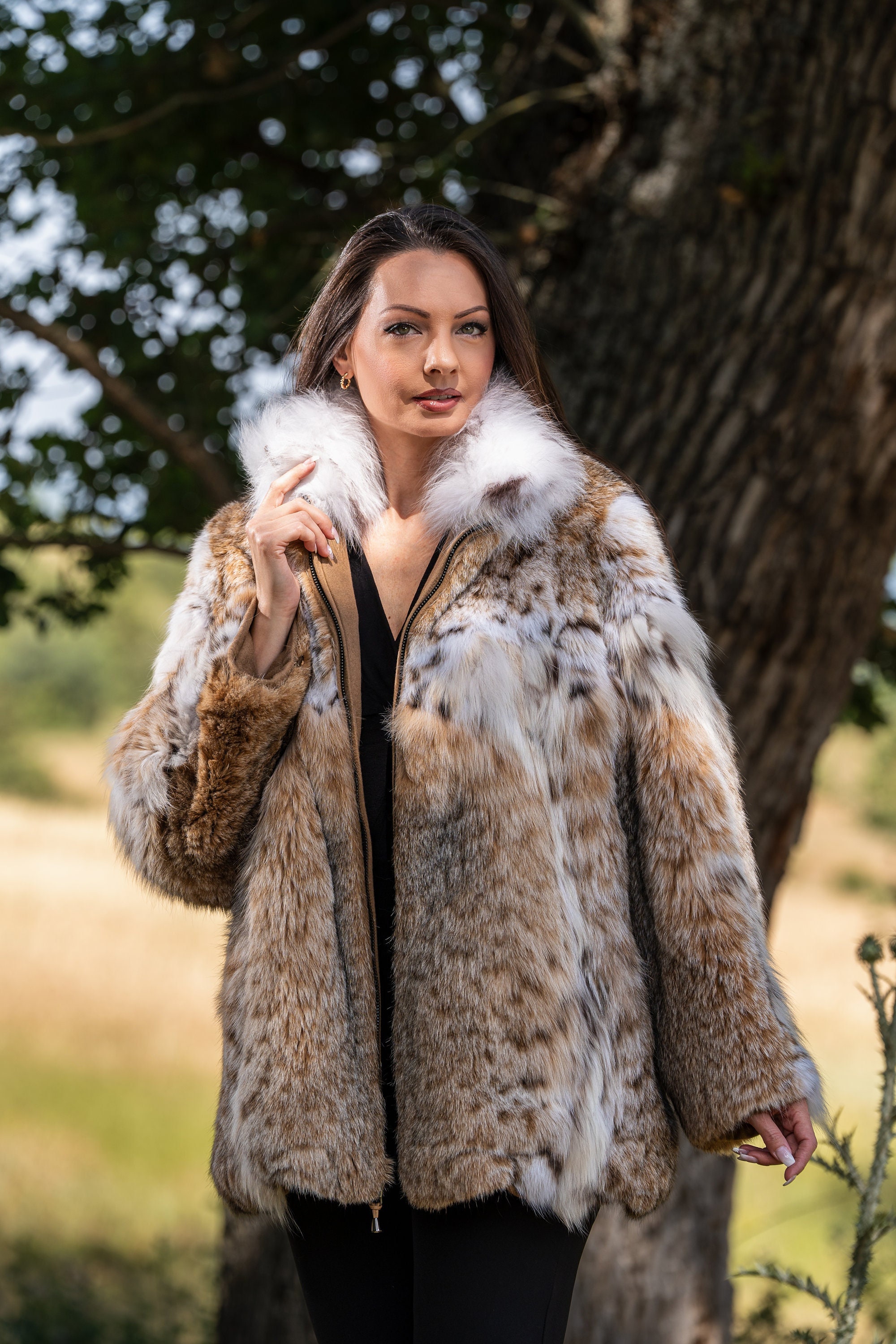 Canadian Lynx Lynx Belly Fur Coat Lynx Belly Fur Coat