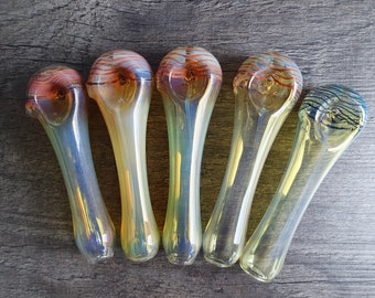 Hand-Blown Glass Art Piece – 4,5 Inch Iridescent Decorative Glass – Unique Handmade Gift – One of a Kind Collectible Accent