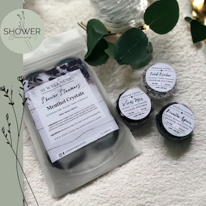 6 vaporisateurs de douche cristaux mentholés, fortement parfumés, idéal pour un cadeau, bien-être, aromathérapie