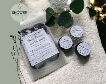Pastillas de ducha con cristales de mentol, set de regalo de aromaterapia, pastillas de bienestar
