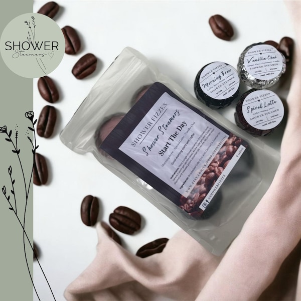 Aromatherapie Duschdampfer Set: Kaffee, Vanille Chai, gewürzter Milchkaffee