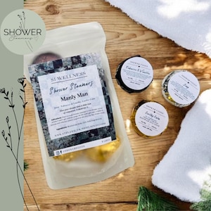 6 Manly Man Shower Steamers, Strongly Scented, Lovely For Gift, Wellness, Aromatherapy