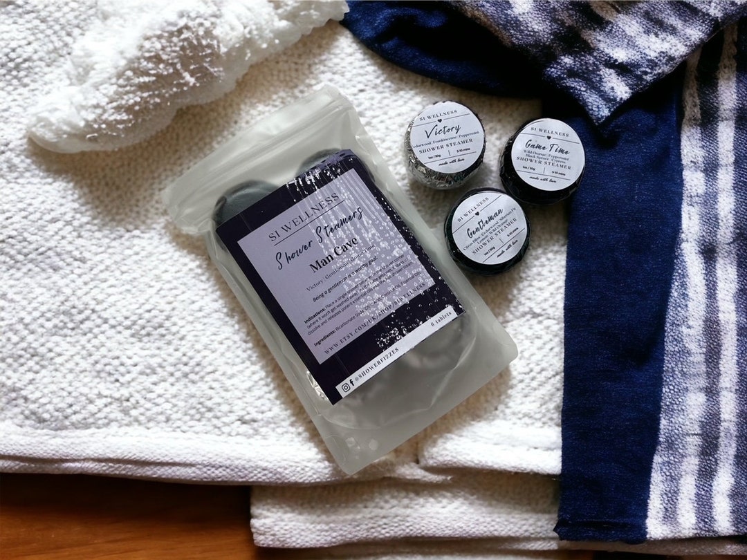 6 Man Cave Shower Steamers, Strongly Scented, Lovely for Gift, Wellness