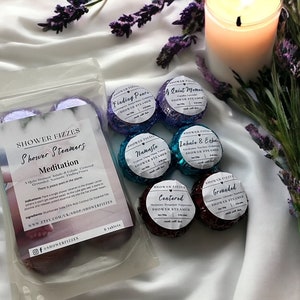 6 Meditation Shower Steamers, Strongly Scented, Lovely For Gift, Wellness, Aromatherapy