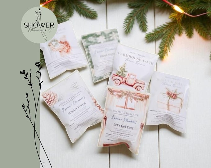 Festive Farmhouse Christmas Shower Steamers, Aromatherapy, SPA, Wellness