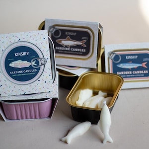 Sardine Birthday Candles - Set of 6 Candles (Soy/Beeswax Blend)