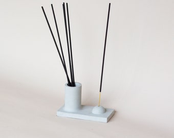 Cement Incense Holder, Hand-Poured and Hand-Made