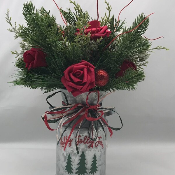 Christmas Floral Arrangements Etsy