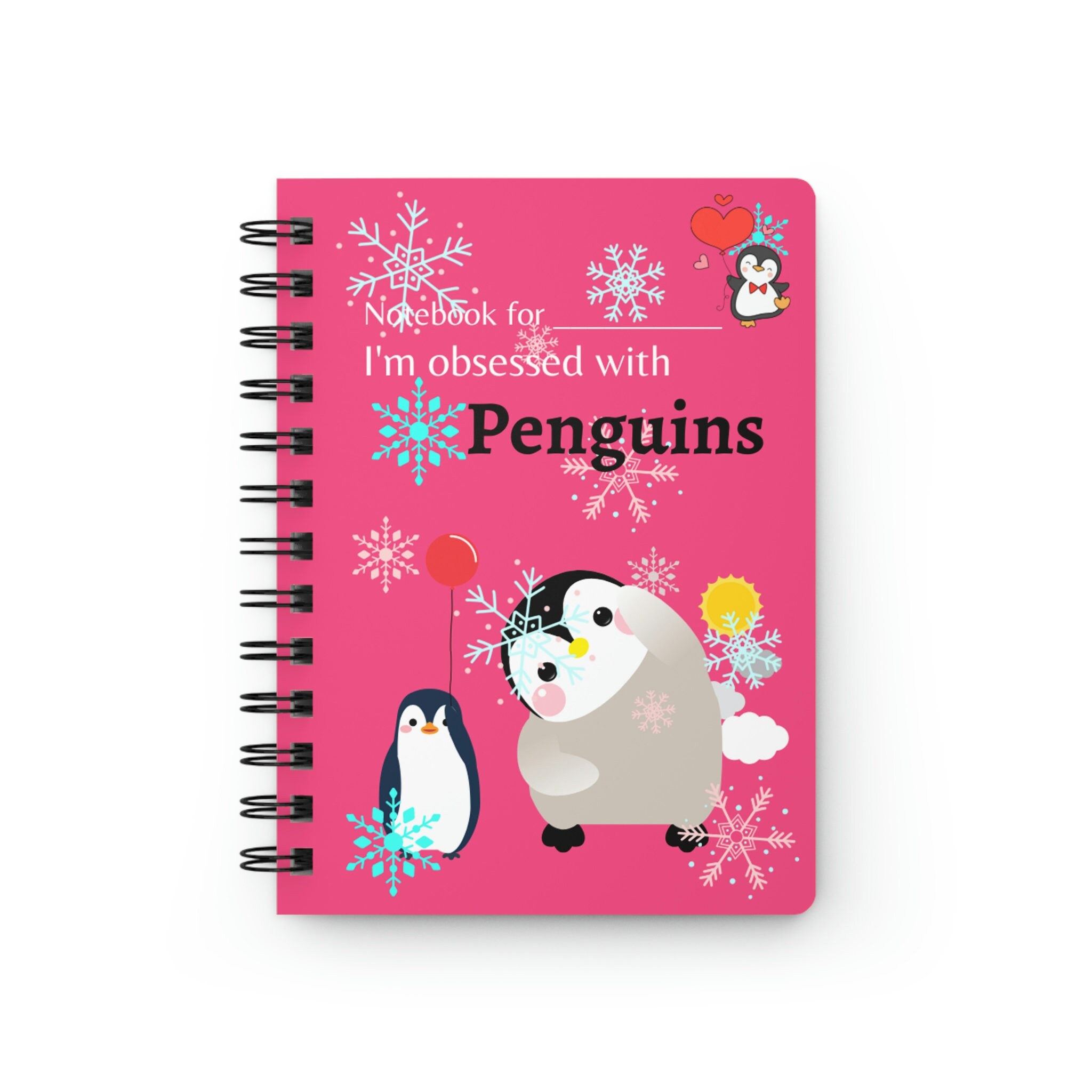 Spiral Bound Journal, Penguin Notebook, Penguin Journal, Penguin Diary ...