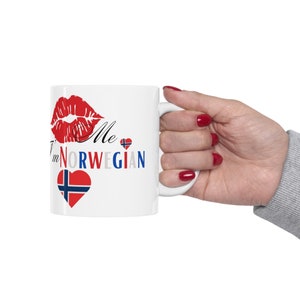 Caneca de café personalizada beije-me, sou norueguês/caneca norueguesa/caneca norueguesa/presente norueguês/caneca de café norueguesa/viagem noruega