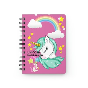 Unicorn Journal, Unicorn Notebook, Unicorn Diary, Spiral Bound Journal