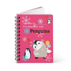 Spiral Bound Journal, Penguin Notebook, Penguin Journal, Penguin Diary