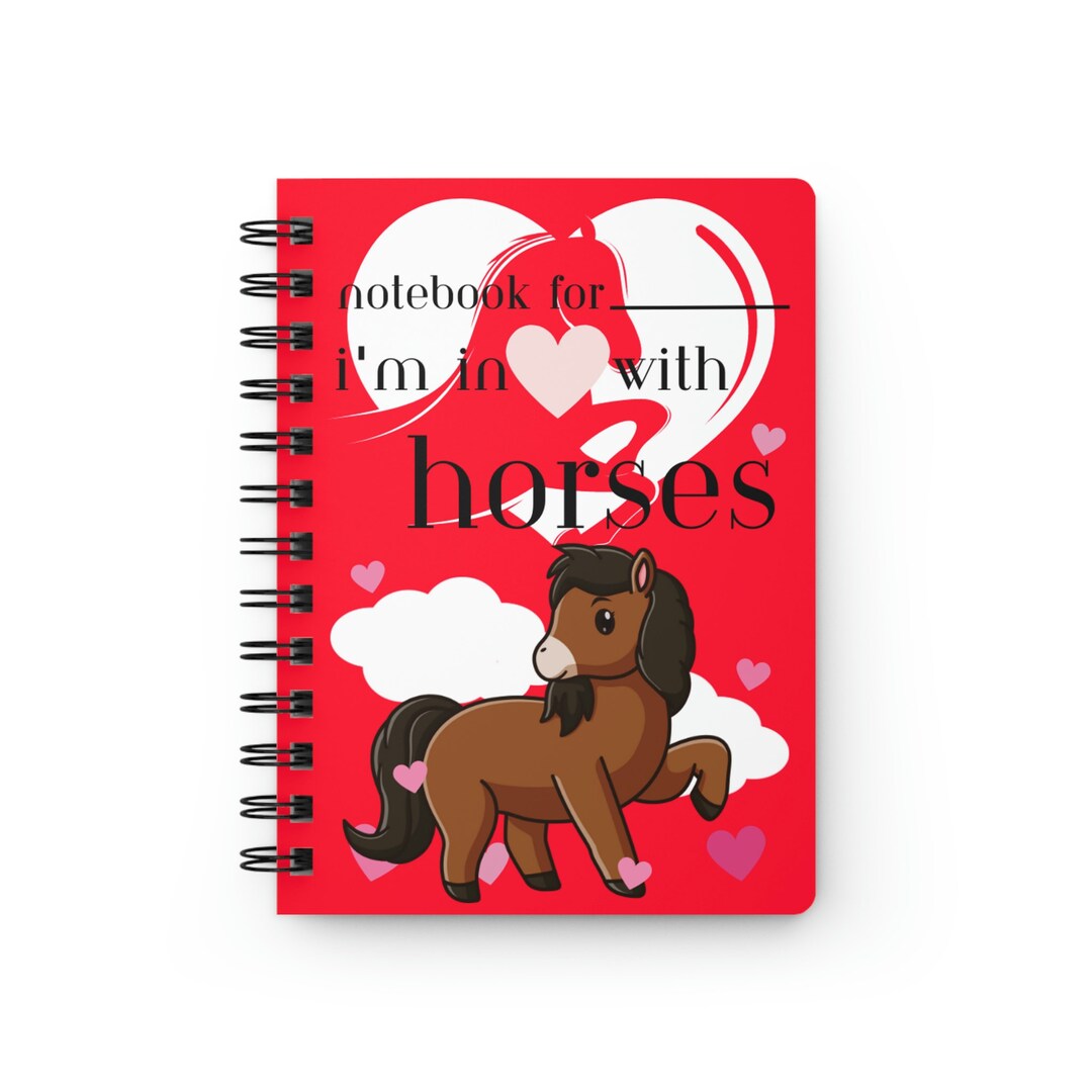 Horse Spiral Bound Journal, Horse Notebook, Horse Journal, Horse Diary