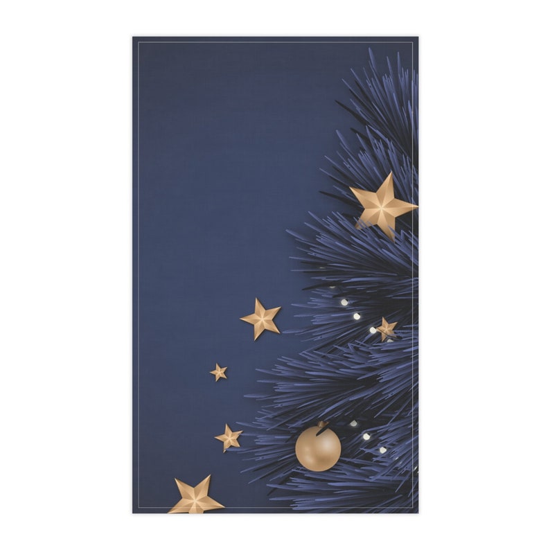Blue and Gold Holiday Kitchen Towel Etsy
