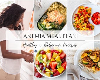 Anemia Diet Plan | High Iron Meal Plan Printable | Boost Iron Levels | Iron Deficiency Treatment | PDF with Iron-Rich Foods
