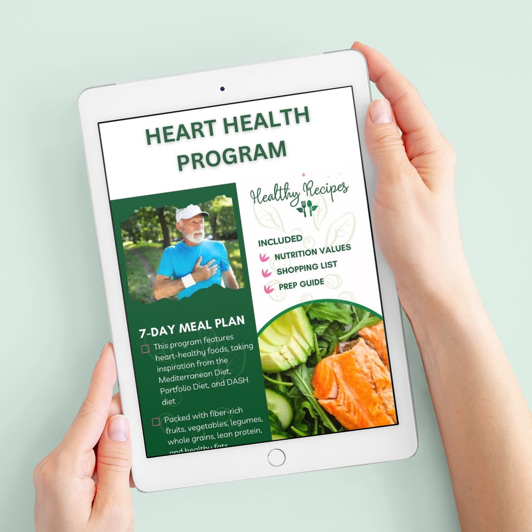 Heart Healthy Diet Weekly Meal Plan Printable PDF Cardiac - Etsy