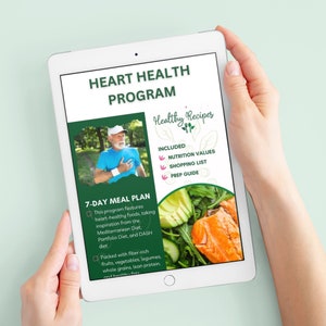 Heart Healthy Diet Weekly Meal Plan Printable PDF Cardiac - Etsy