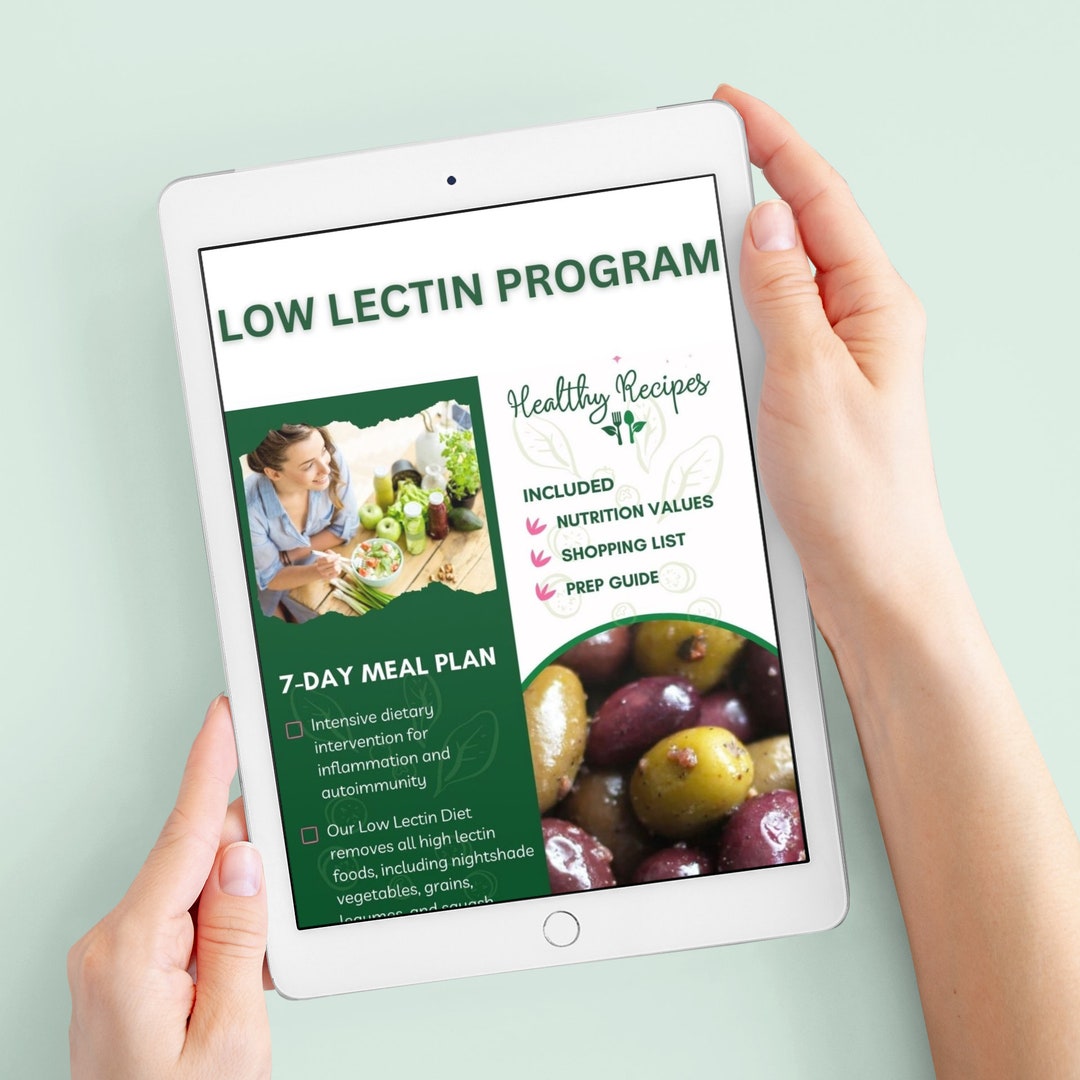 Low Lectin Diet Weekly Meal Plan Printable PDF PDF Healthy Diet Plan With Low Lectin Foods Avoid