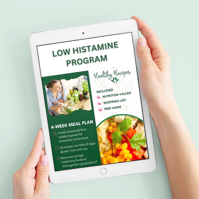 Low Histamine Diet Plan Weekly Meal Plan Printable Relief - Etsy