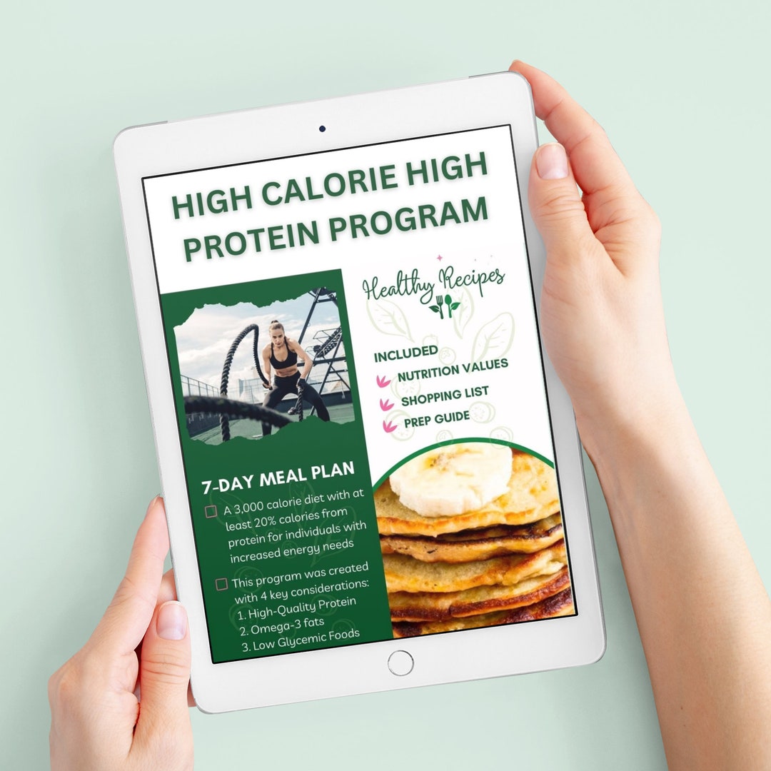 Weight Gain Diet Weekly Meal Plan Printable PDF 3000 Calories and 170