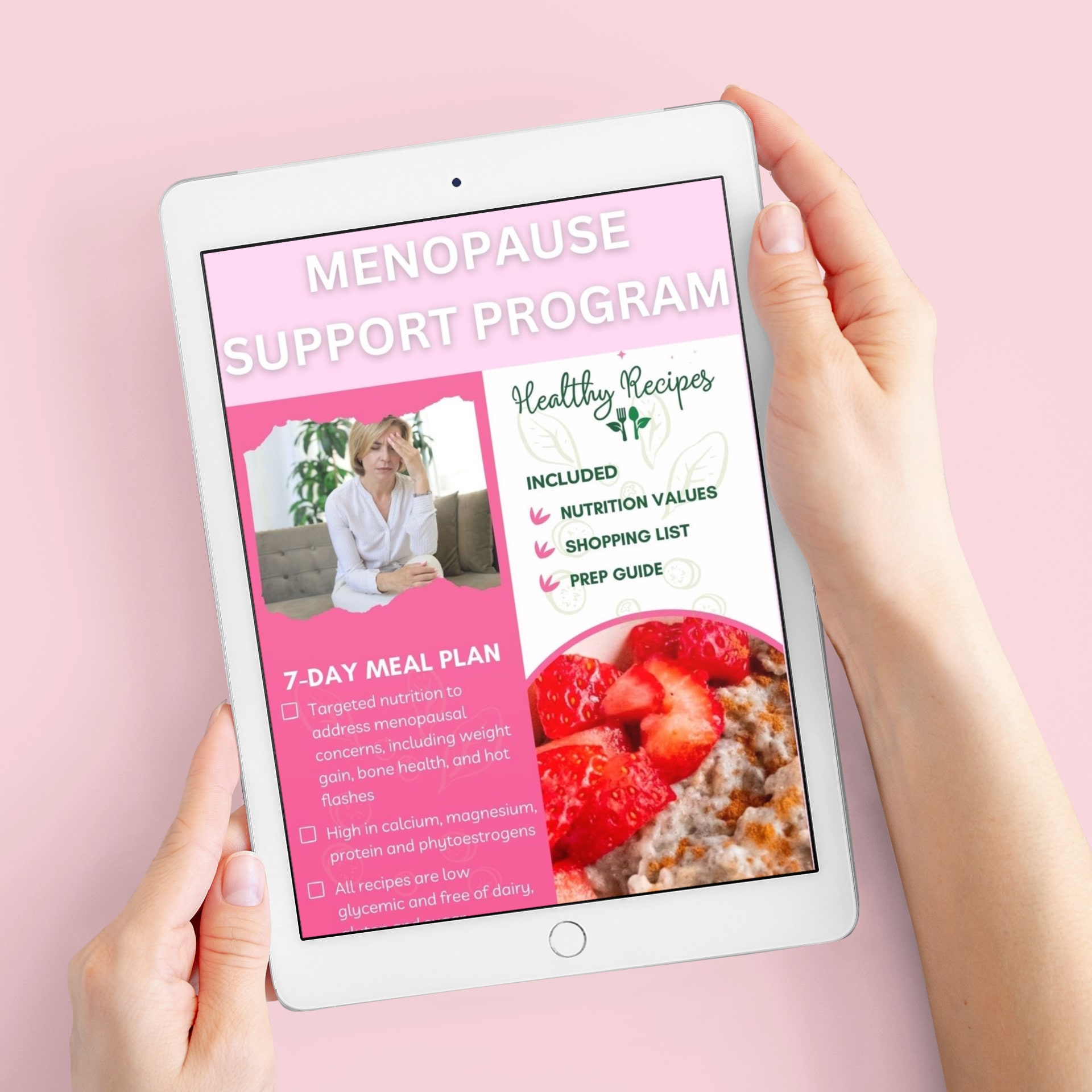 Menopause Diet Plan Weekly Meal Plan Printable Menopause Etsy