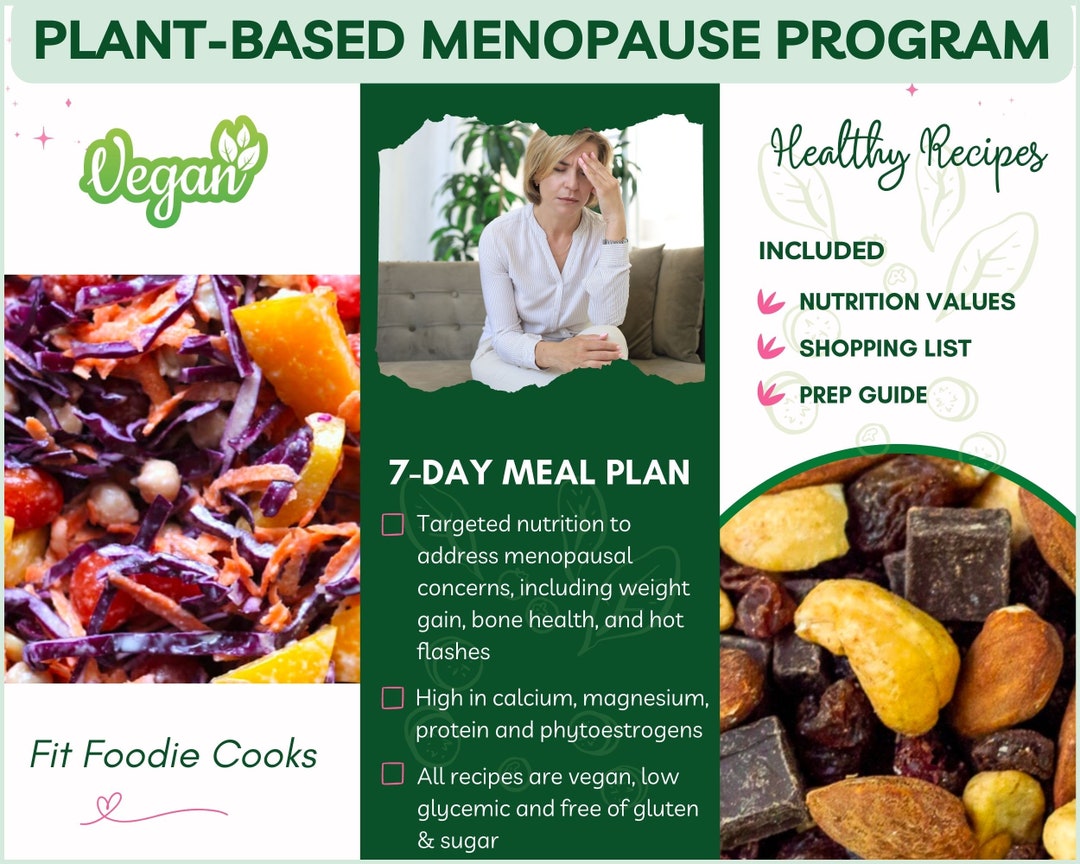 Menopause Vegan Diet Plan Weekly Meal Plan Printable Etsy