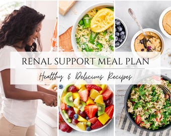 Renal Diet Plan | Weekly Meal Plan Printable | DASH Kidney Health Diet | Healthy Kidney Meal Plan | Printable DASH Diet PDF