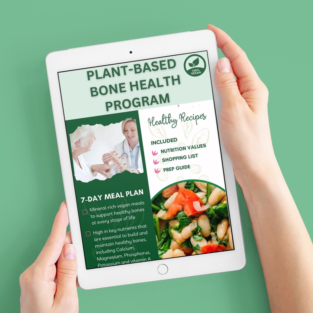 Vegan Diet for Osteoporosis Weekly Meal Plan Printable PDF Etsy