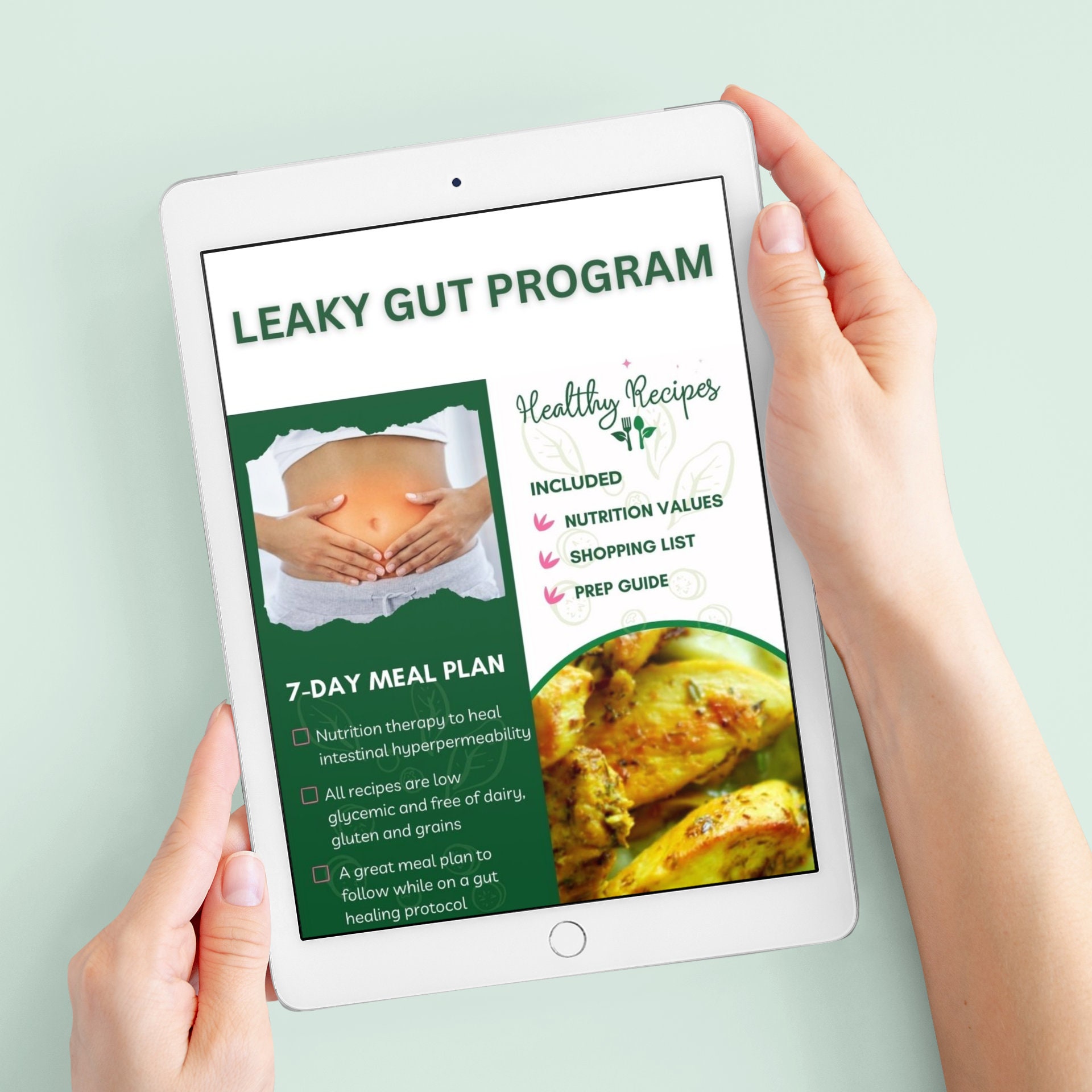 Leaky Gut Diet Weekly Meal Plan Printable IBS Diet Plan for Leaky Gut